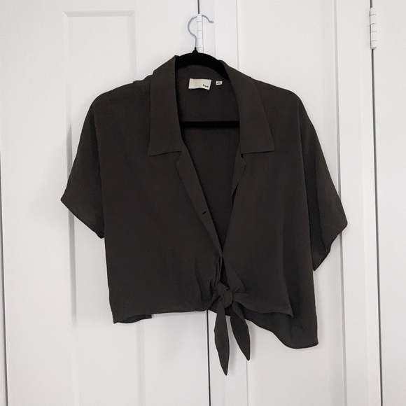 Aritzia Wilfred Tie Front Blouse - Picture 1 of 4
